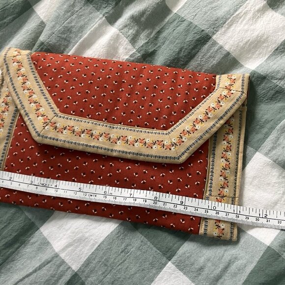 Vintage Suttles & Seawinds Clutch Womens Handmade Quilt Envelope Handbag Bees - Picture 5 of 8